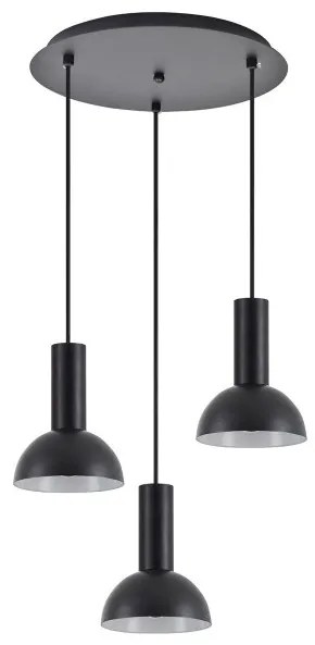 Κρεμαστό Φωτιστικό 3xE27 Καμπάνες Adept Tube Homelighting-77-8558-Μαύρο 77-8558