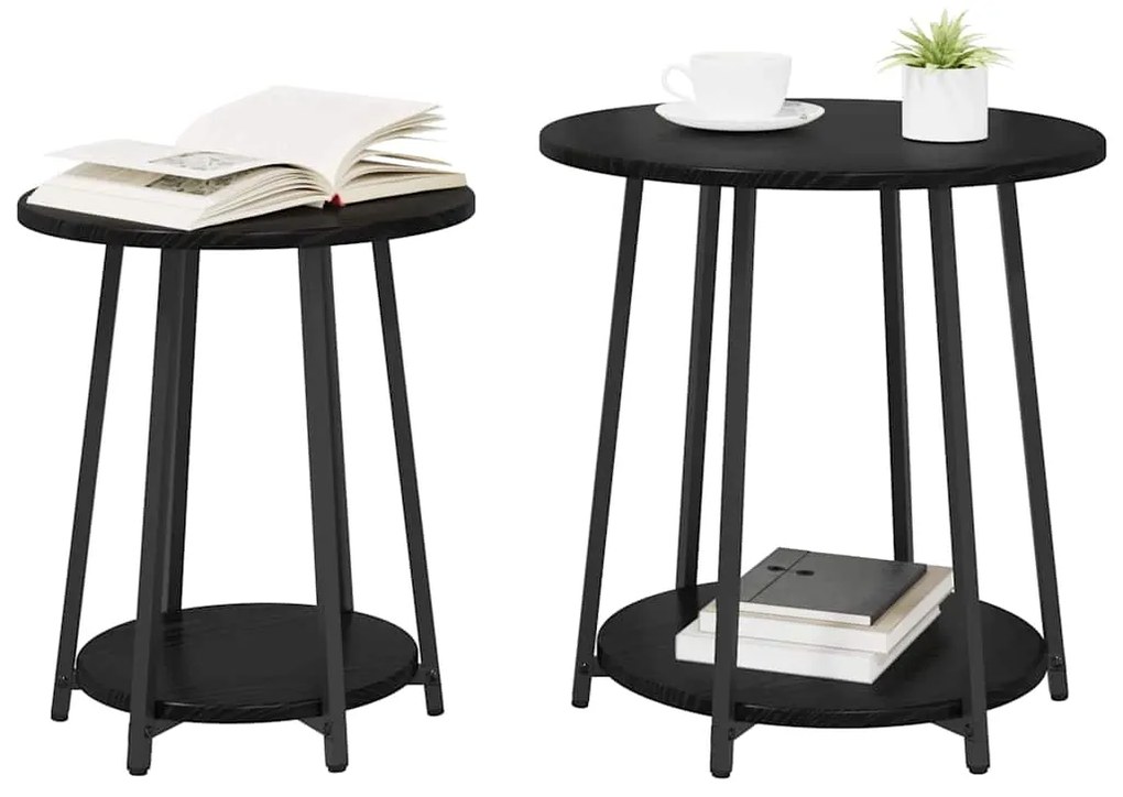 vidaXL Σετ βοηθητικά τραπεζάκια 2 pcs Μαύρη δρυς 50 x 50 x 51 εκ.