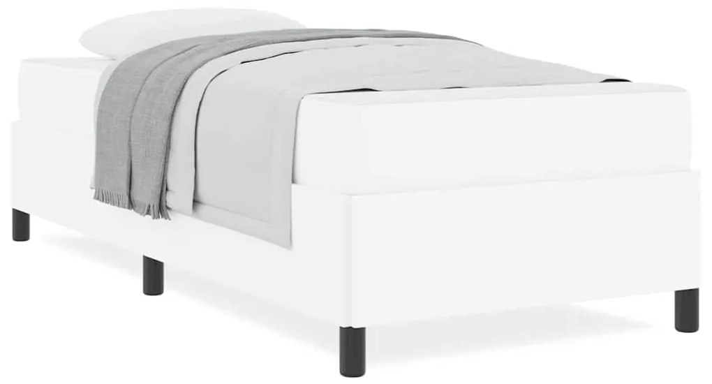 vidaXL Σκελετός Κρεβατιού με στρώμα Λευκό 90 x 200 cm ύφασμα