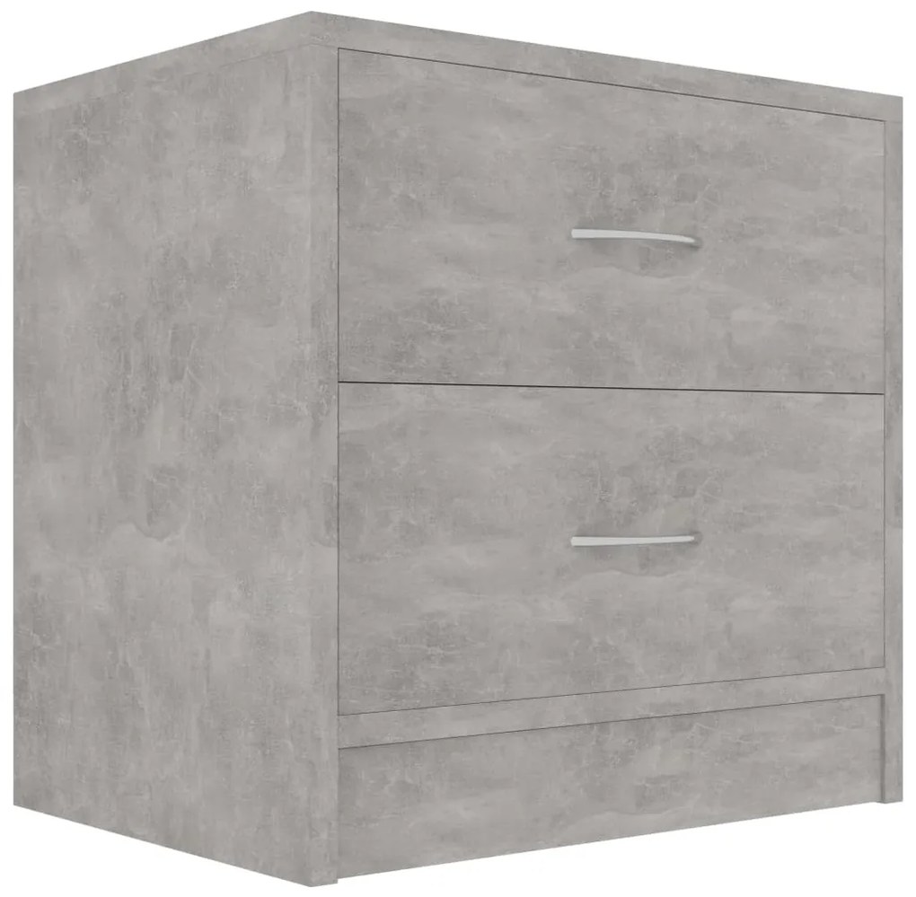 vidaXL Κομοδίνα 2 τεμ. Γκρι Σκυροδέματος 40x30x40 εκ. από Επεξ. Ξύλο