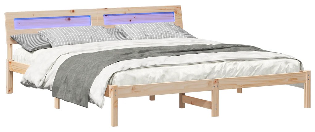 vidaXL Σκελετός Κρεβατιού Καφέ 180 x 200 cm Συμπαγές ξύλο πεύκου