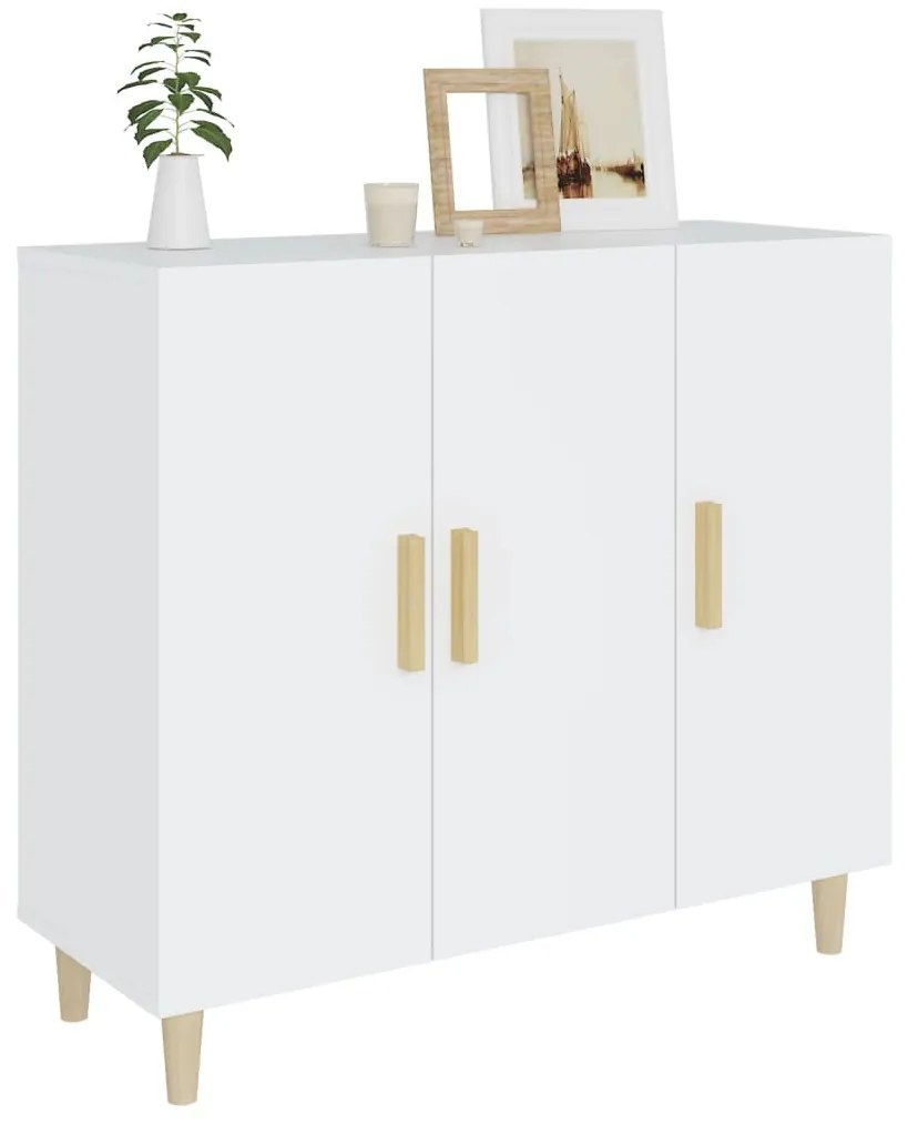 vidaXL Μπουφές Λευκός 90 x 34 x 80 εκ. από Επεξεργασμένο Ξύλο