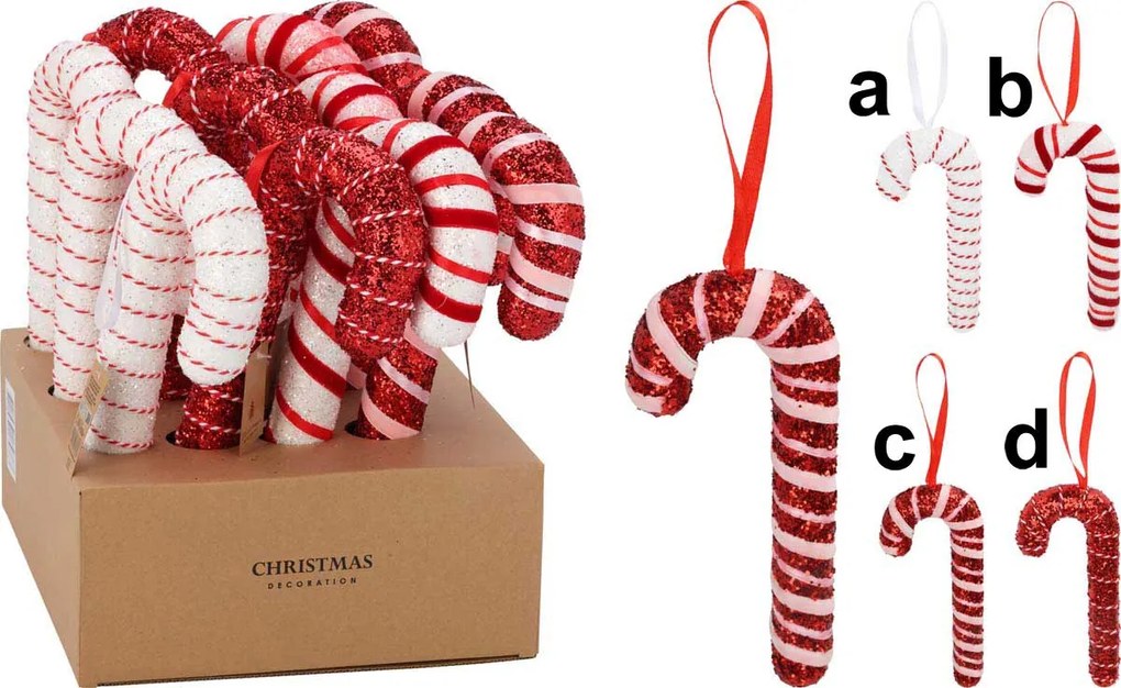 Χριστουγεννιάτικο Στολίδι Μπαστουνάκι 32cm σε 4 σχέδια 174657 (d)