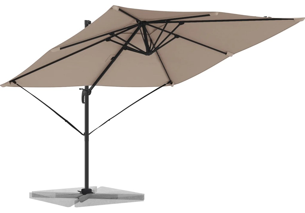 vidaXL Ρώμη Ομπρέλα Taupe Large Πολυεστέρας & Ατσάλι