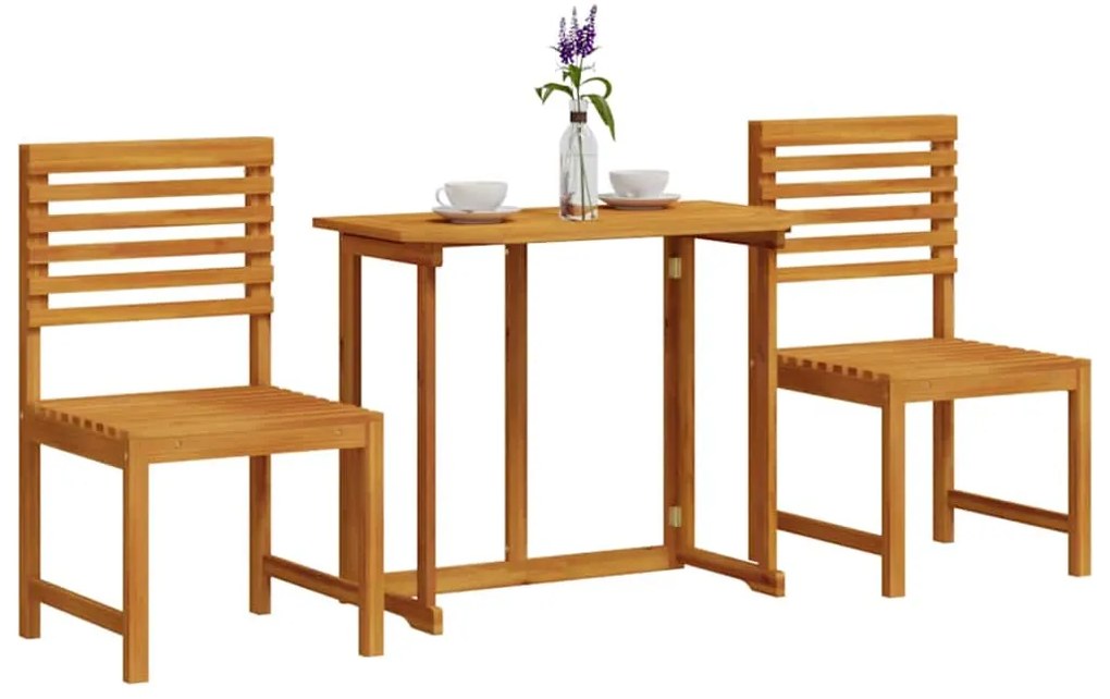 vidaXL Σετ Μπιστρό Κήπου 3 pcs Καφέ Μασίφ ξύλο ακακίας