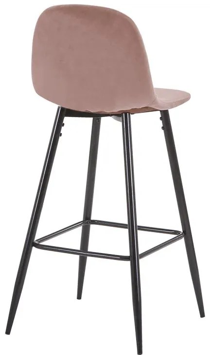 Σκαμπό μπαρ μεσαίου ύψους Bella σάπιο μήλο βελούδο-πόδι μαύρο μέταλλο 41x47x93εκ 4αδα 41x47x93 εκ.