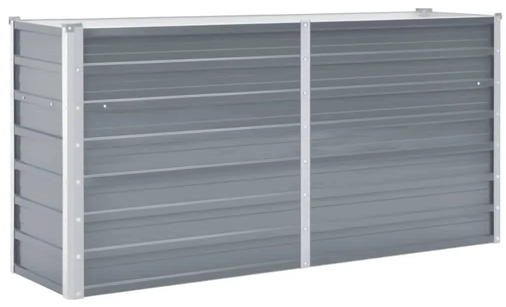 vidaXL Ζαρντινιέρα Υπερυψωμένη Γκρι 160x40x77 εκ. Γαλβανισμ. Χάλυβας