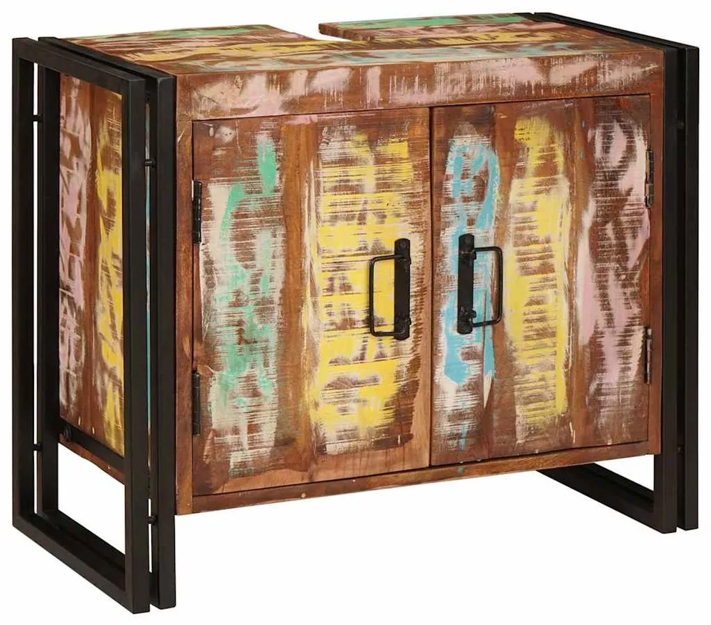 Ντουλάπι νιπτήρα μπάνιου Μασίφ ανακυκλωμένο ξύλο και Σίδερο