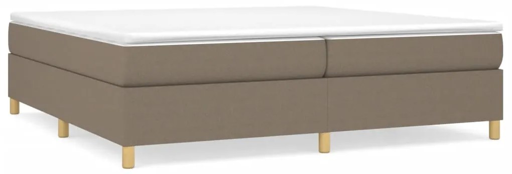 vidaXL Κρεβάτι Boxspring με Στρώμα Taupe 200x200 εκ. Υφασμάτινο