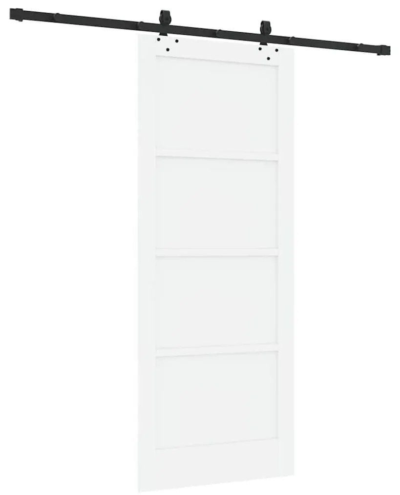vidaXL Συρόμενη Πόρτα Λευκό και μαύρο 83 x 202 εκ.