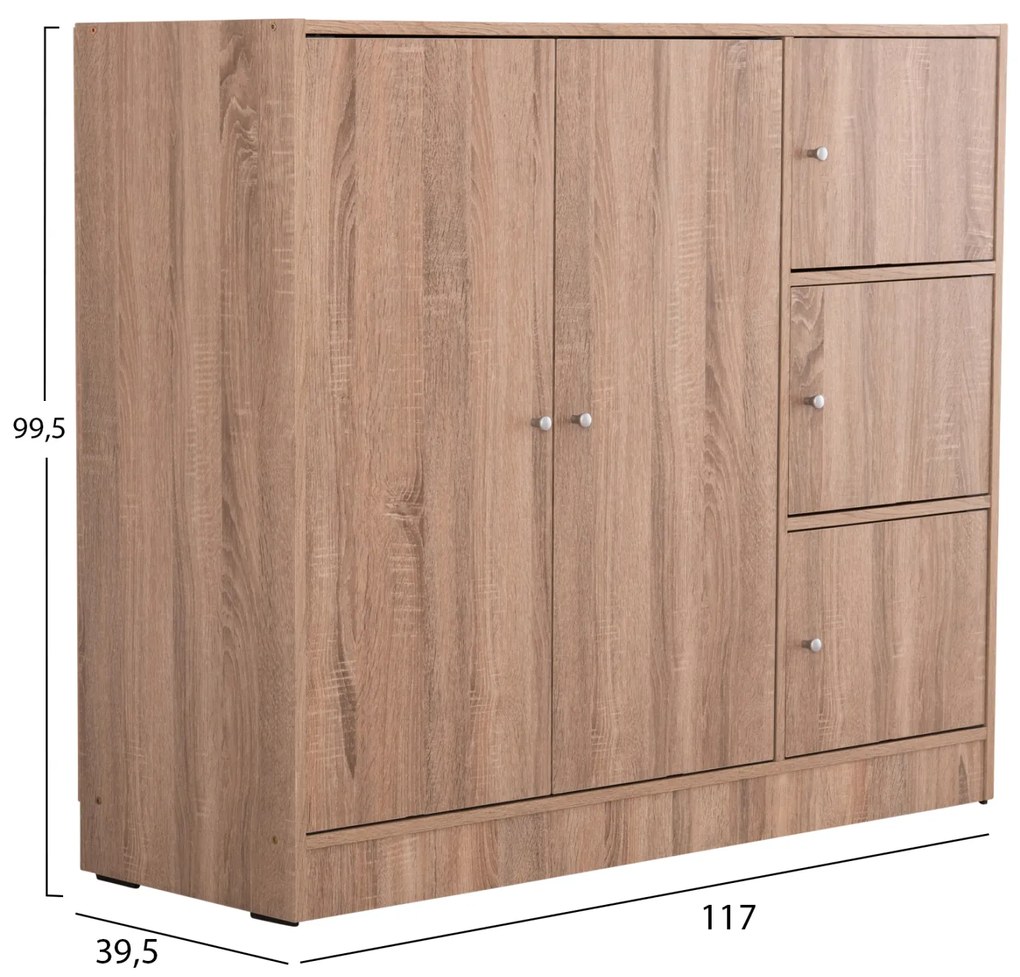 ΝΤΟΥΛΑΠΙ ΜΕ 4 ΑΠΟΘ.ΧΩΡΟΥΣ MATIN HM2480.02 SONAMA OAK ΜΕΛΑΜΙΝΗ 117x39,5x99,5Υεκ - 0507262 - HM2480.02