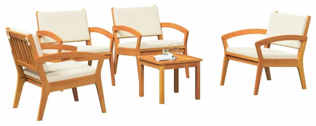 vidaXL Σετ μπιστρό 5 pcs Καφέ 45 x 45 x 38 εκ. Μασίφ ξύλο ακακίας