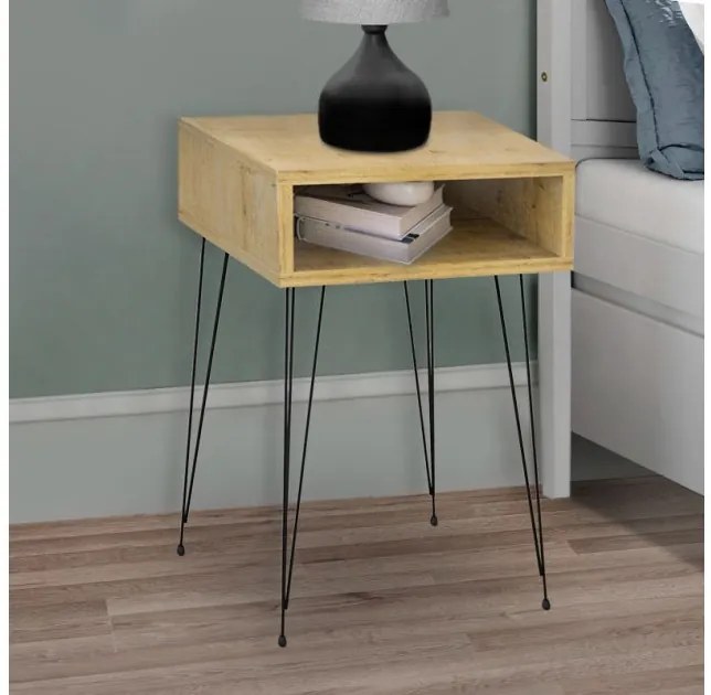 Κομοδίνο Μελαμίνης Scott Sapphire Oak 40x30x60 GP041-0053,2 Megapap-GP041-0053,2-Καφέ GP041-0053,2