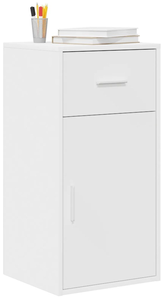 vidaXL Λευκή Ντουλάπα Αποθήκευσης Λευκό MDF Συμπαγής Αποθήκευση