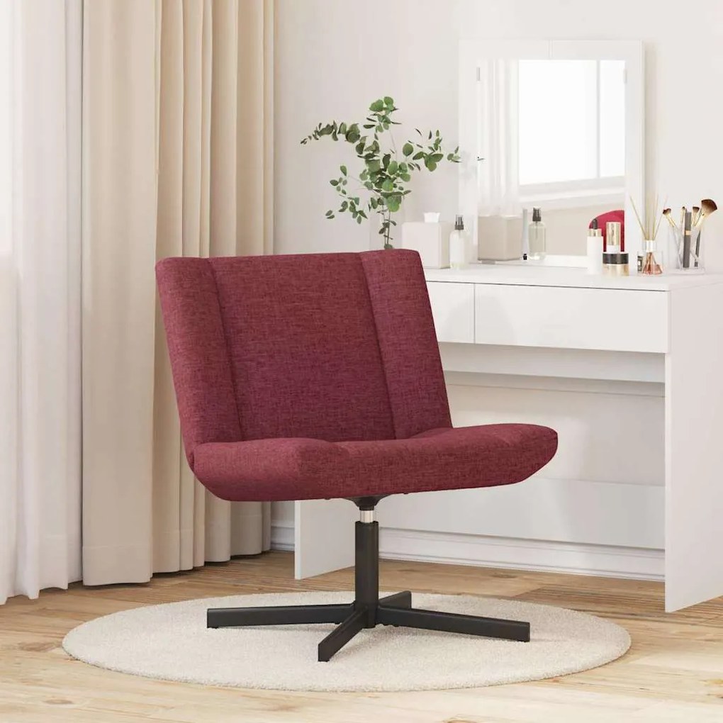 vidaXL Περιστρεφόμενη καρέκλα Μπορντό 63 x 75 x 76 εκ ύφασμα