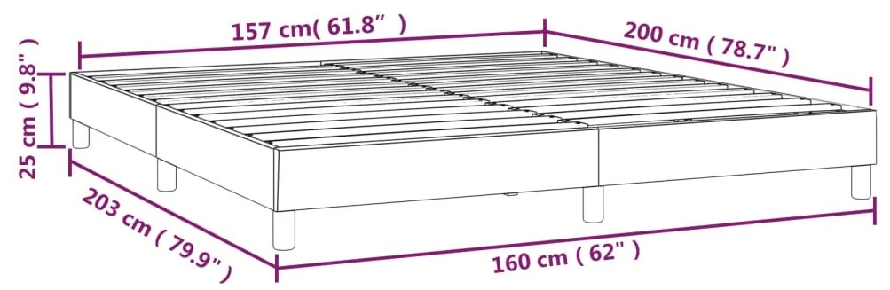 Σκελετός Κρεβατιού Χωρίς Στρώμα Σκ. Μπλε 160x200 εκ. Βελούδινο 3120782