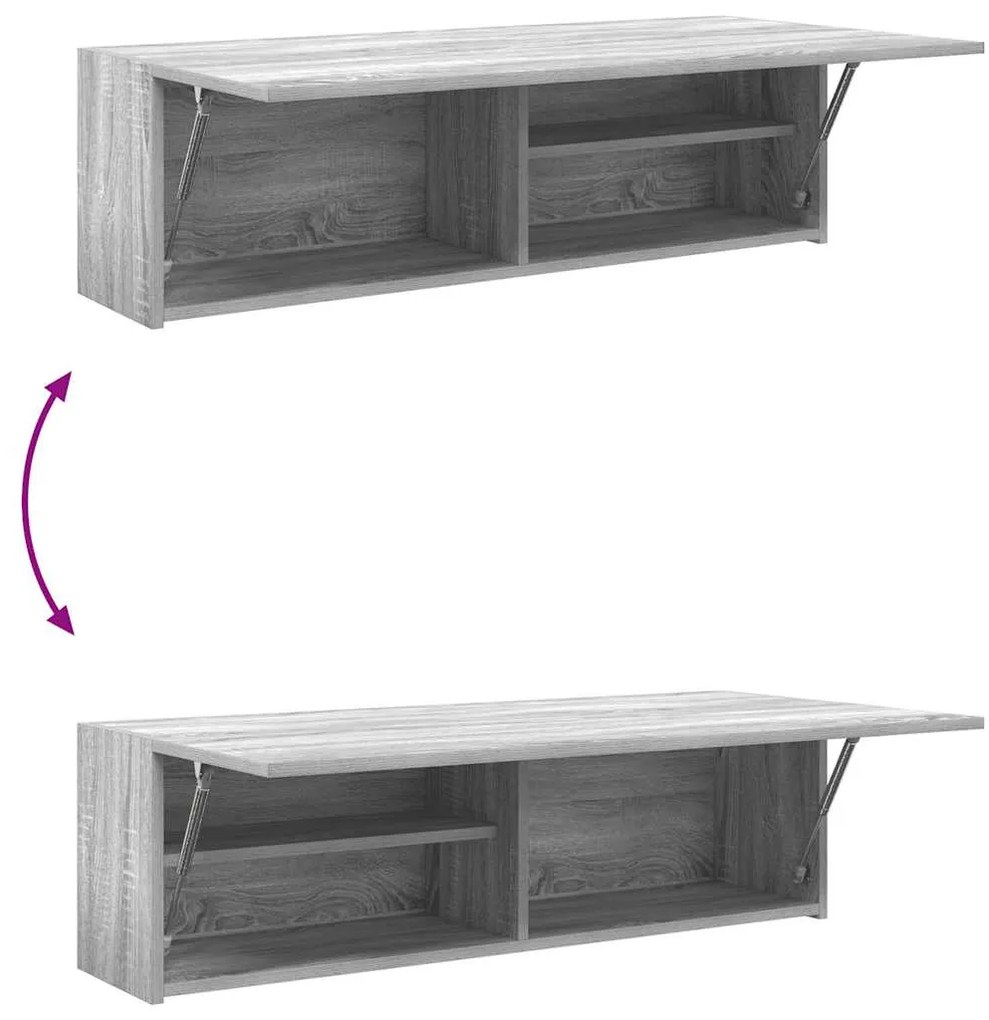 Ντουλάπι τοίχου μπάνιου Γκρι Sonoma 100x25x30 cm - Γκρι