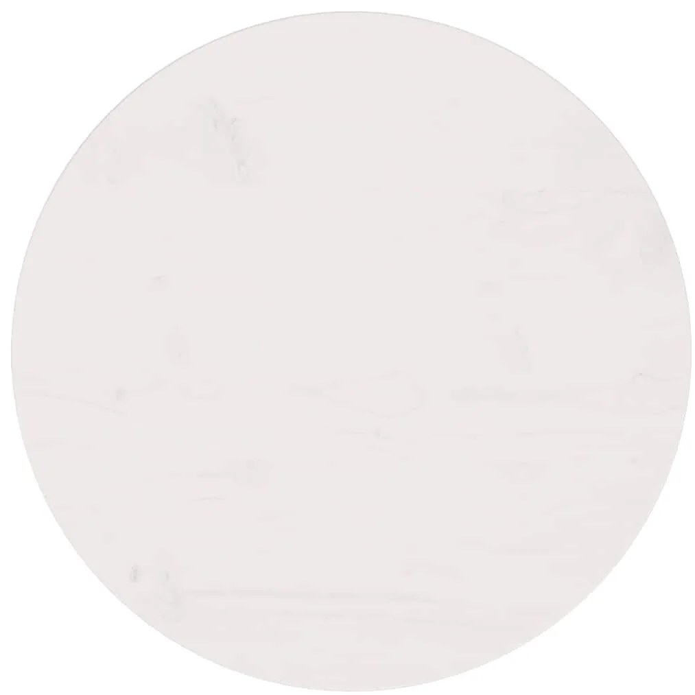 vidaXL Επιφάνεια Τραπεζιού Λευκή Ø50 x 2,5 εκ. από Μασίφ Ξύλο Πεύκου