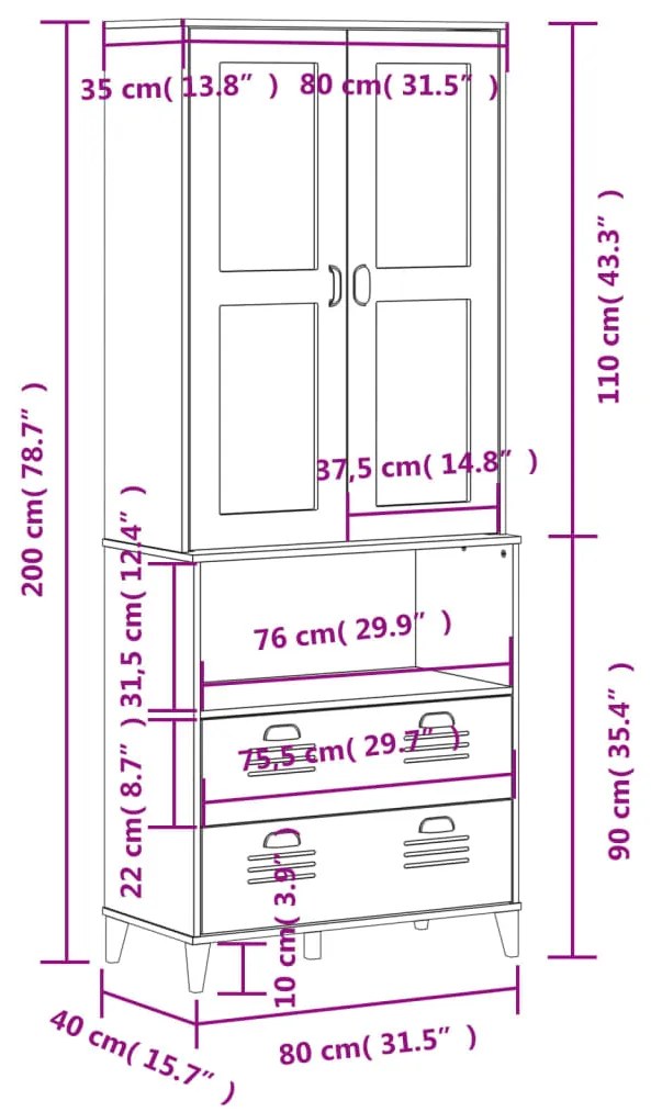 ΝΤΟΥΛΑΠΙ ΨΗΛΟ VIKEN ΛΕΥΚΟΣ 80X40X80 ΕΚ. ΑΠΟ ΜΑΣΙΦ ΞΥΛΟ ΠΕΥΚΟΥ 3207141