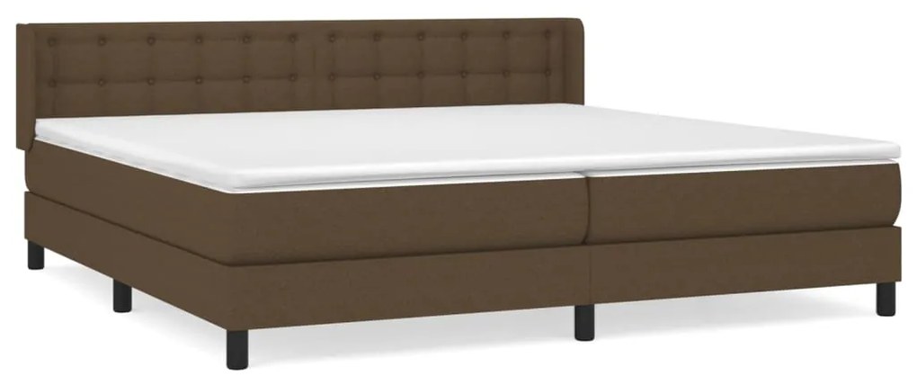 vidaXL Κρεβάτι Boxspring με Στρώμα Σκούρο Καφέ 200x200 εκ. Υφασμάτινο