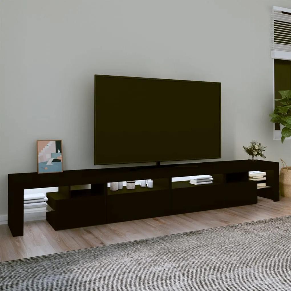 vidaXL Έπιπλο Τηλεόρασης με LED Μαύρο 260x36,5x40 εκ.