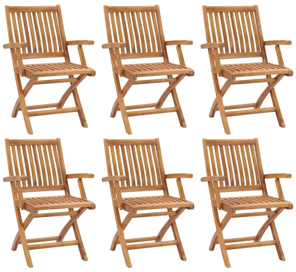 Καρέκλες Κήπου Πτυσσόμενες 6 τεμ. από Μασίφ Ξύλο Teak