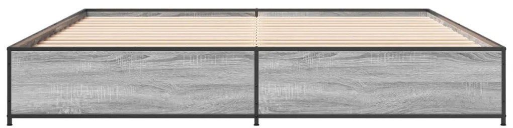 vidaXL Πλαίσιο Κρεβατιού Γκρι Sonoma 160x200 εκ. Επεξ. Ξύλο & Μέταλλο