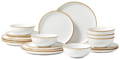 VEVOR 18 PCS Dinnerware Set Ceramic Plates and Bowls Sets Service for 6 White