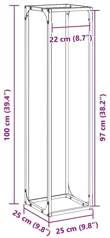 Ράφι για καυσόξυλα 25x25x100 εκ. Ατσάλι ψυχρής έλασης - Πράσινο