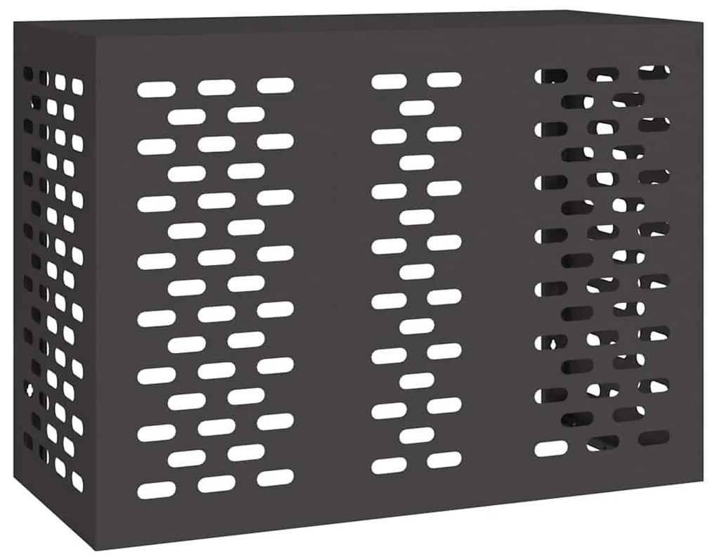 vidaXL Κάλυμμα κλιματιστικού Μαύρο 110 x 50 x 80 cm Ατσάλι