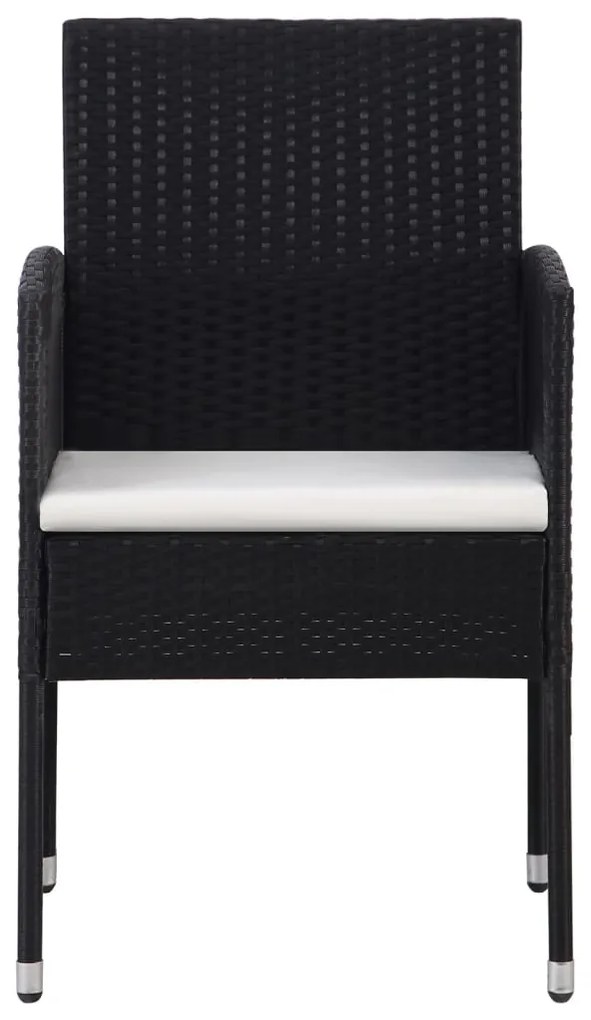 vidaXL Σετ Τραπεζαρίας Κήπου 9 Τεμαχίων Μαύρο