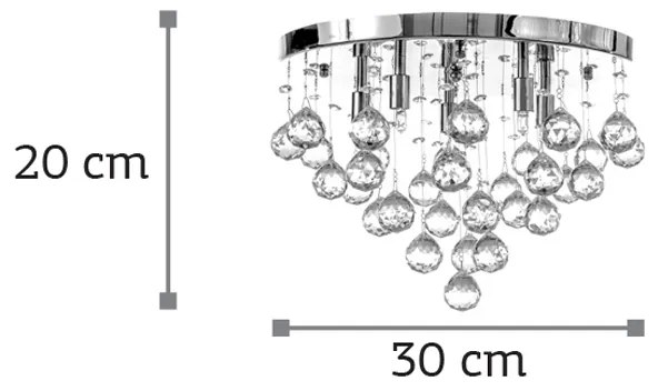 InLight Φωτιστικό οροφής από χρώμιο μέταλλο και διάφανα κρύσταλλα (5292-Γ)