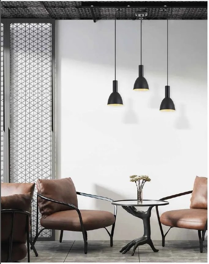 Φωτιστικό Οροφής  SE21-BL-4-BL3-MS2 ADEPT TUBE Black Pendant Black Metal Shade+ - 51W - 100W - 77-8549