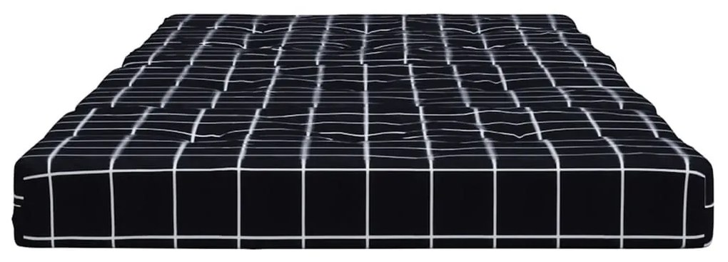 Μαξιλάρια Ξαπλώστρας 2 Τεμ. Μαύρο Καρό από Ύφασμα Oxford - Πολύχρωμο