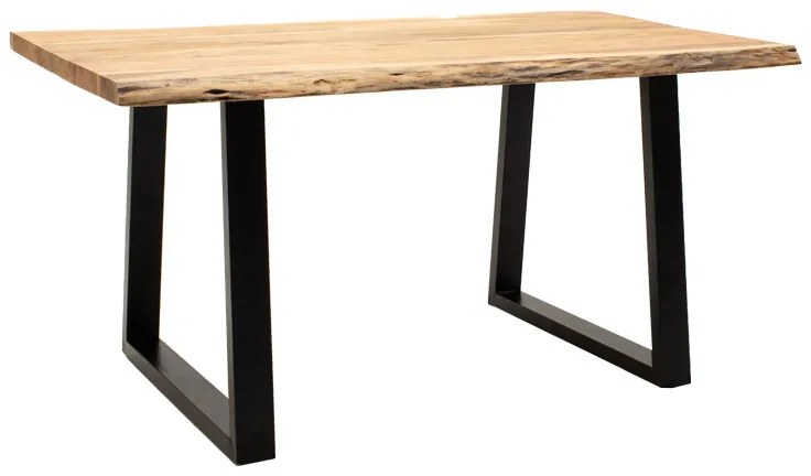 Intrahome Τραπέζι SIERRARA Intrahome μασίφ ξύλο ακακίας πάχους 3.7-4εκ σε φυσική απόχρωση με μαύρα μεταλλικά πόδια 200x96x76εκ | SKU: INTRAPA-483111118