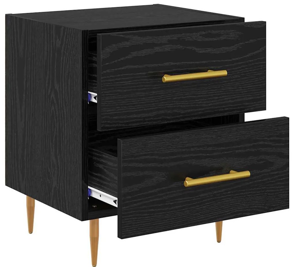 vidaXL Κομοδίνο Μαύρη Οξυά 40 x 35 x 47,5 εκ Επεξεργασμένο ξύλο