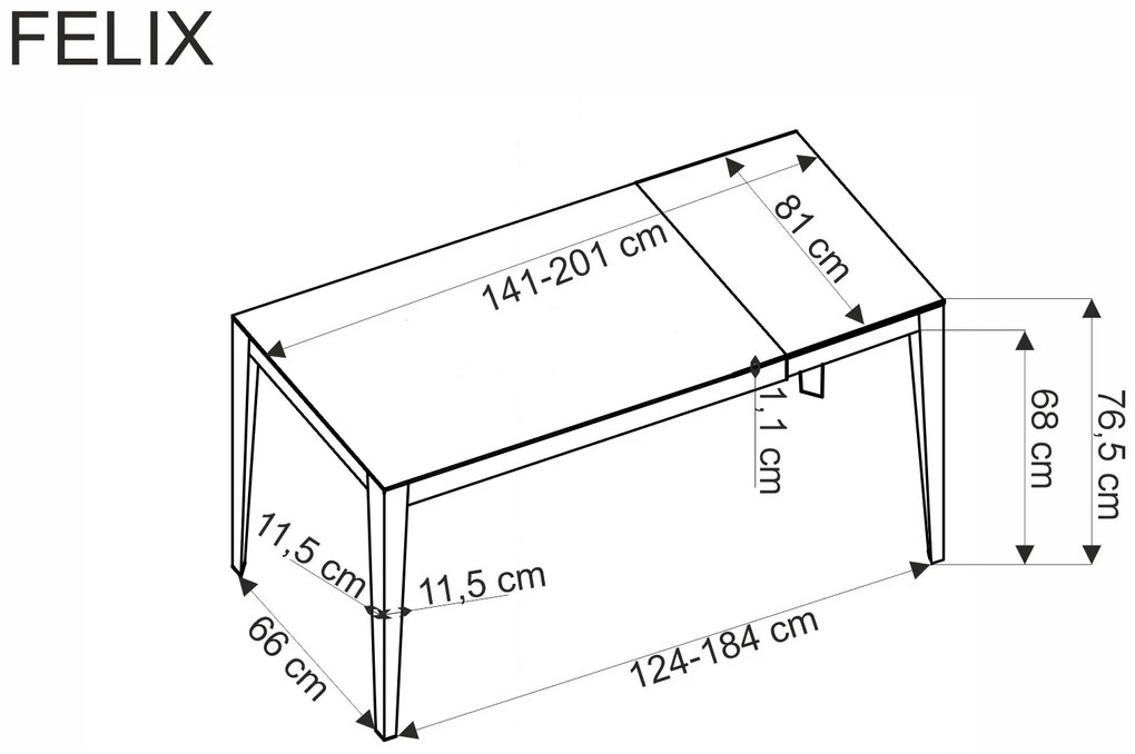 Επεκτεινόμενο τραπέζι Felicia-Leuko