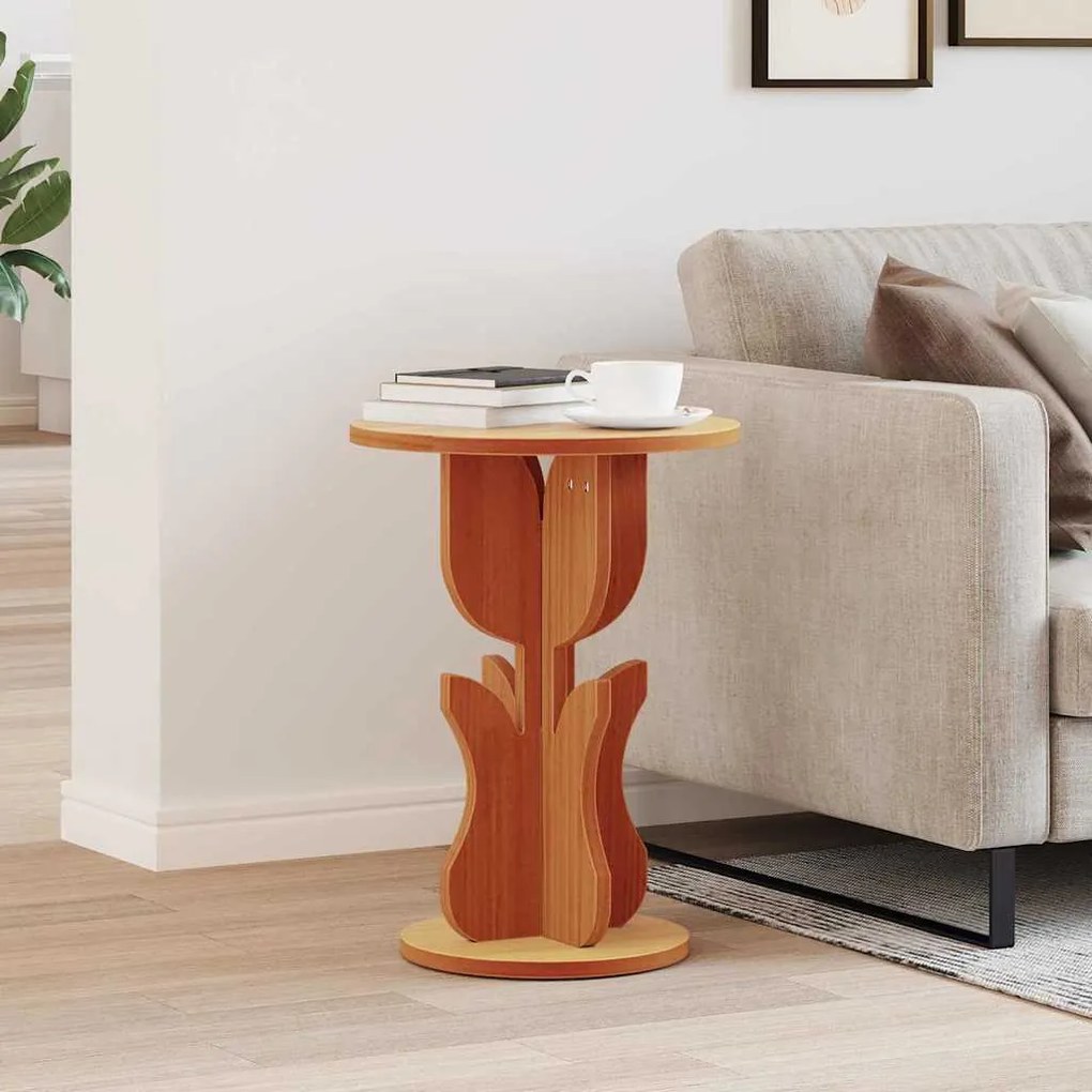 vidaXL Τραπεζάκι Πλευράς Καφέ κεριού 39.5 x 39.5 x 53.5 εκ