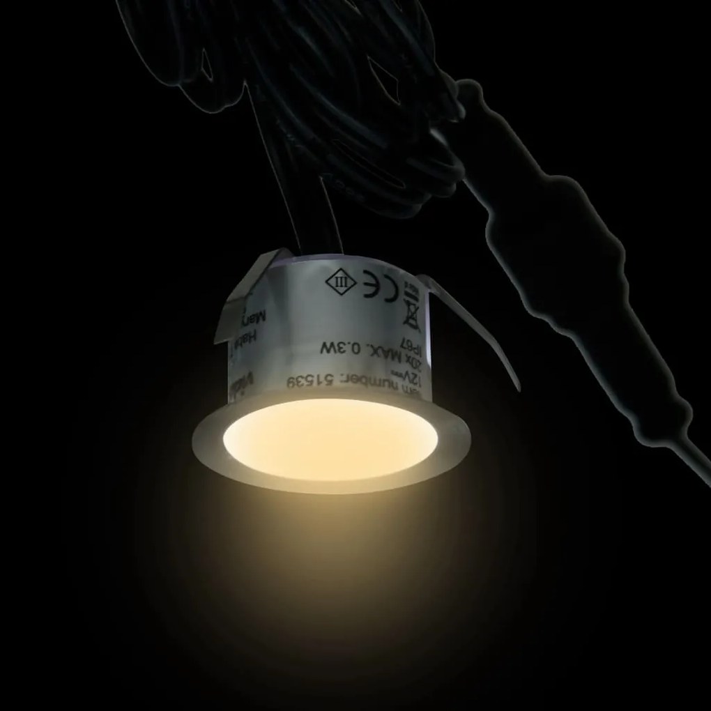 vidaXL Σποτ Δαπέδου Χωνευτά LED 10 τεμ. Θερμό Λευκό