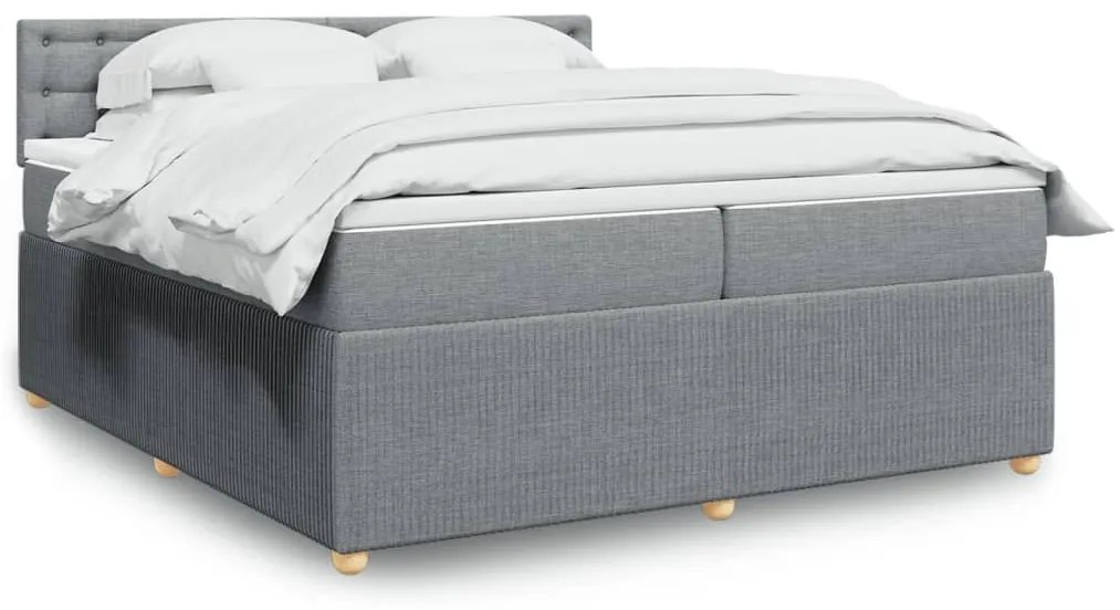 ΚΡΕΒΑΤΙ BOXSPRING ΜΕ ΣΤΡΩΜΑ ΑΝΟΙΧΤΟ ΓΚΡΙ 200X200 ΕΚ. ΥΦΑΣΜΑΤΙΝΟ 3287577