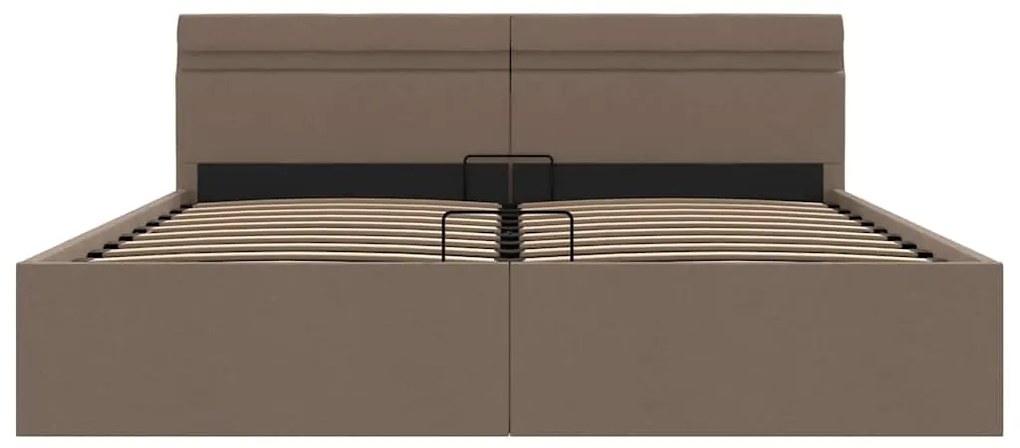 vidaXL Πλαίσιο Κρεβατιού με Αποθ. Χώρο/LED Taupe 160x200 εκ. Ύφασμα