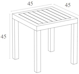 Τραπεζάκι πολυπροπυλένιου Ocean 45X45 Μαύρο