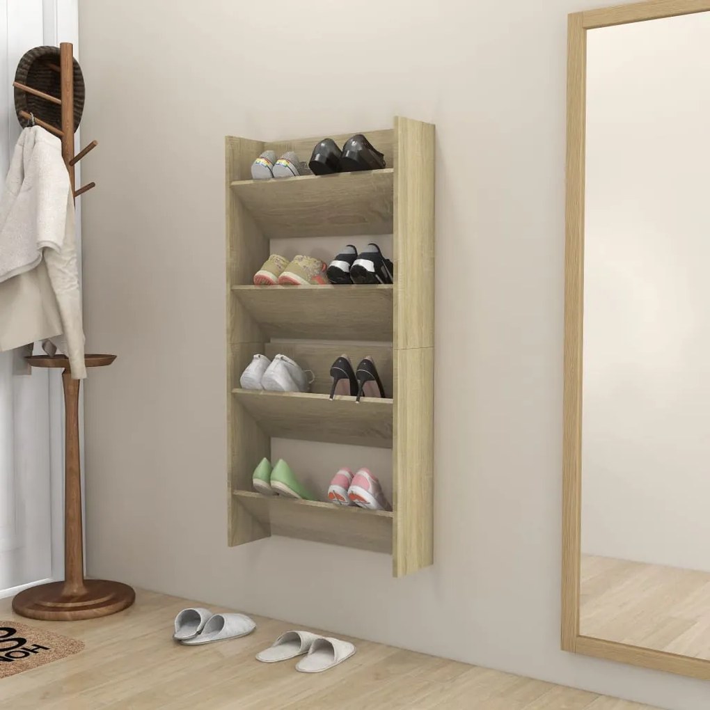 vidaXL Παπουτσοθήκες 2 τεμ. Sonoma Δρυς 60 x 18 x 60 εκ. Μοριοσανίδα