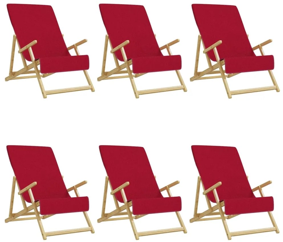 vidaXL Πετσέτες Θαλάσσης 6 τεμ. Μπορντό 60 x 135 εκ. Ύφασμα 400 GSM