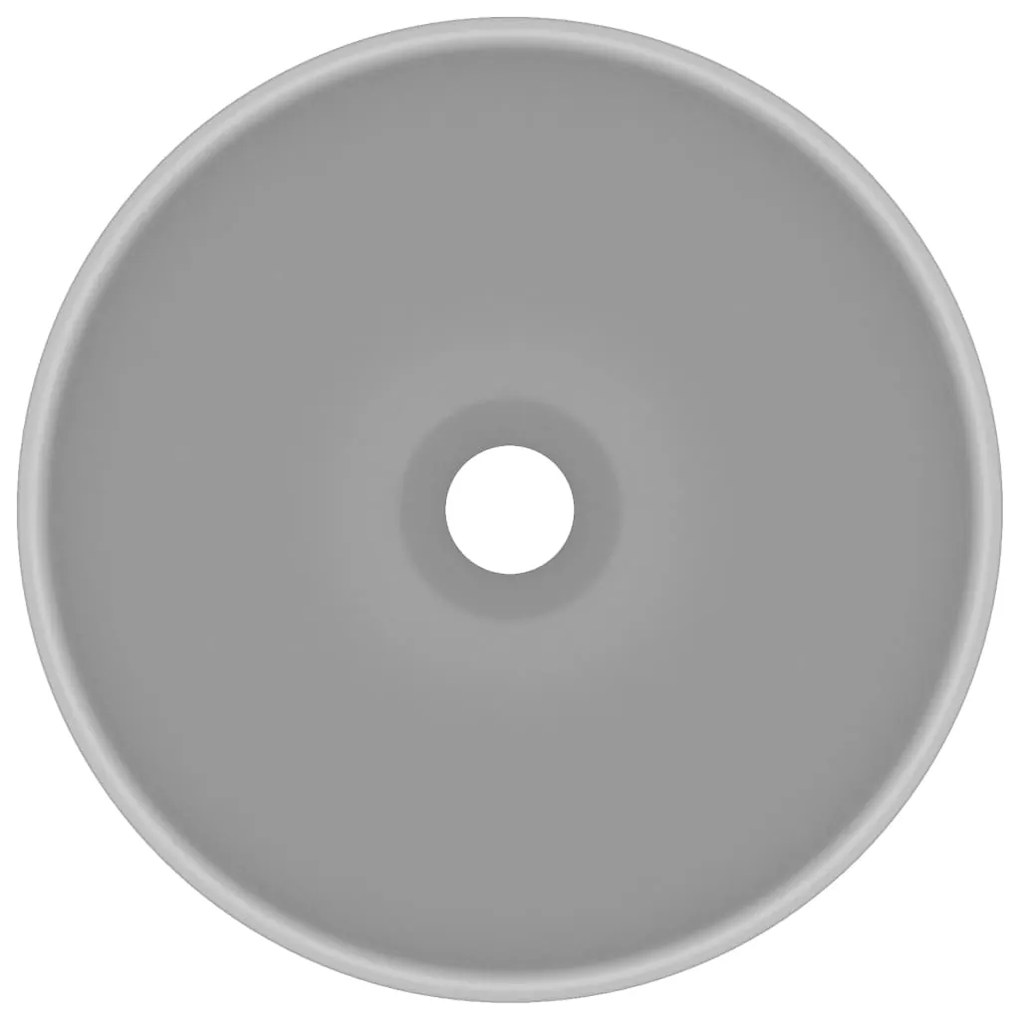 vidaXL Νιπτήρας Πολυτελής Στρογγυλός Αν. Γκρι Ματ 32,5x14 εκ Κεραμικός