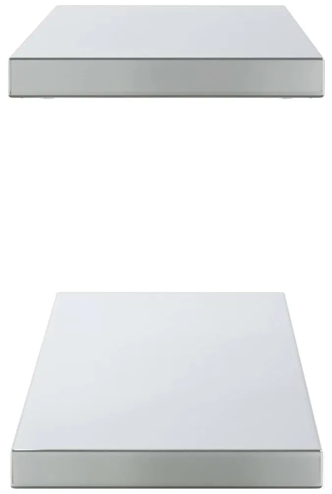 vidaXL Ράφια Τοίχου 2 τεμ. Ασημί 100x23,5x3 εκ. Ανοξείδωτο Ατσάλι