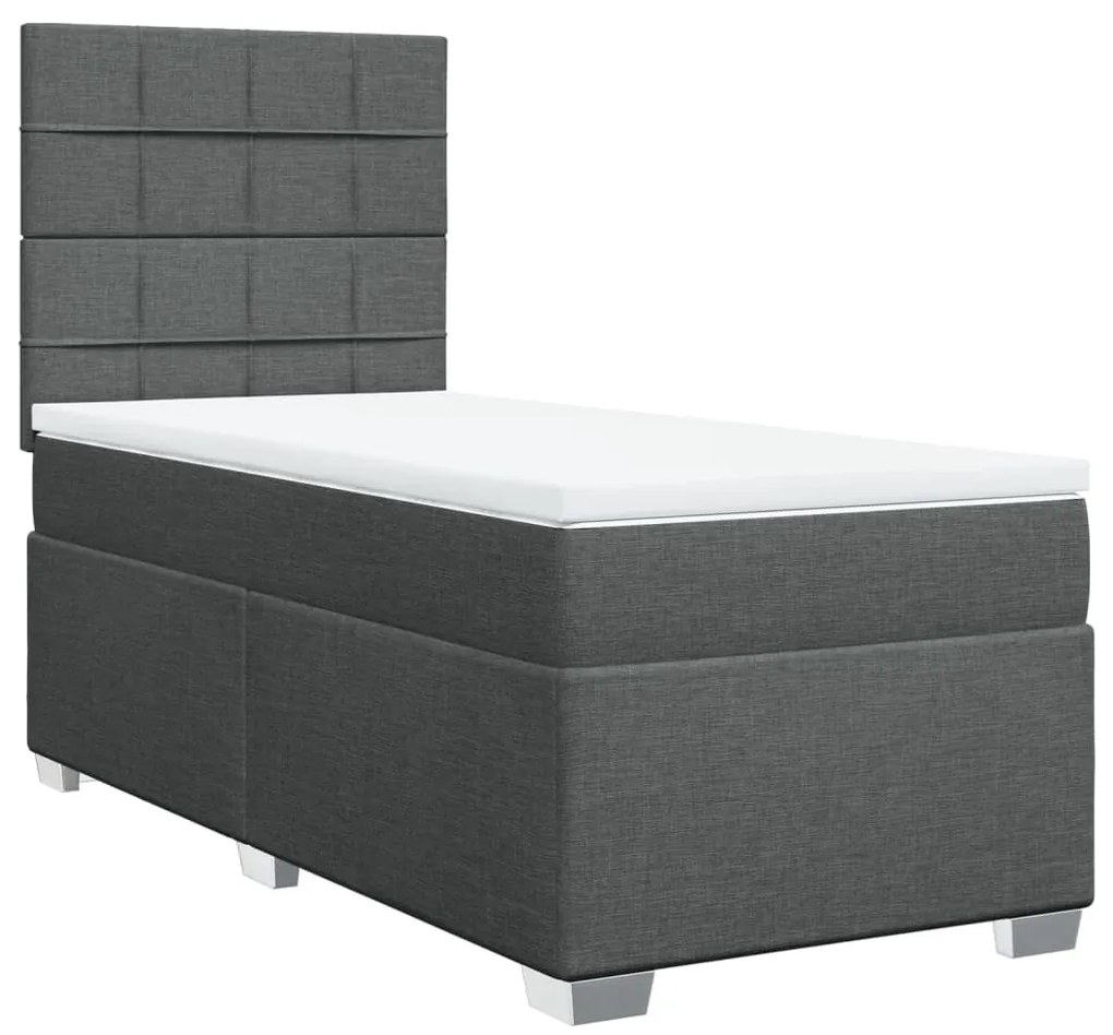 ΚΡΕΒΑΤΙ BOXSPRING ΜΕ ΣΤΡΩΜΑ ΣΚΟΥΡΟ ΓΚΡΙ 80X200 ΕΚ. ΥΦΑΣΜΑΤΙΝΟ 3290316