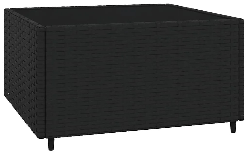 vidaXL Σαλόνι Κήπου Σετ 4 Τεμαχίων Μαύρο Συνθετικό Ρατάν με Μαξιλάρια