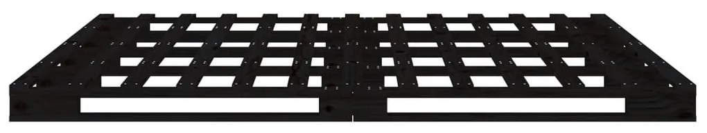 vidaXL Κρεβάτι από Παλέτες Μαύρο 120 x 200 εκ. από Μασίφ Ξύλο Πεύκου