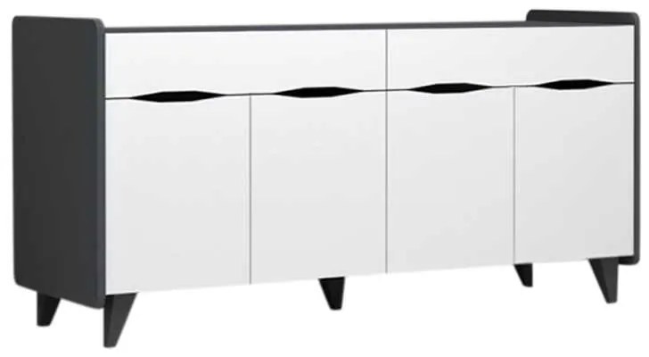 Μπουφές μελαμίνης Sila Megapap χρώμα λευκό - γκρι 140x45x77εκ.